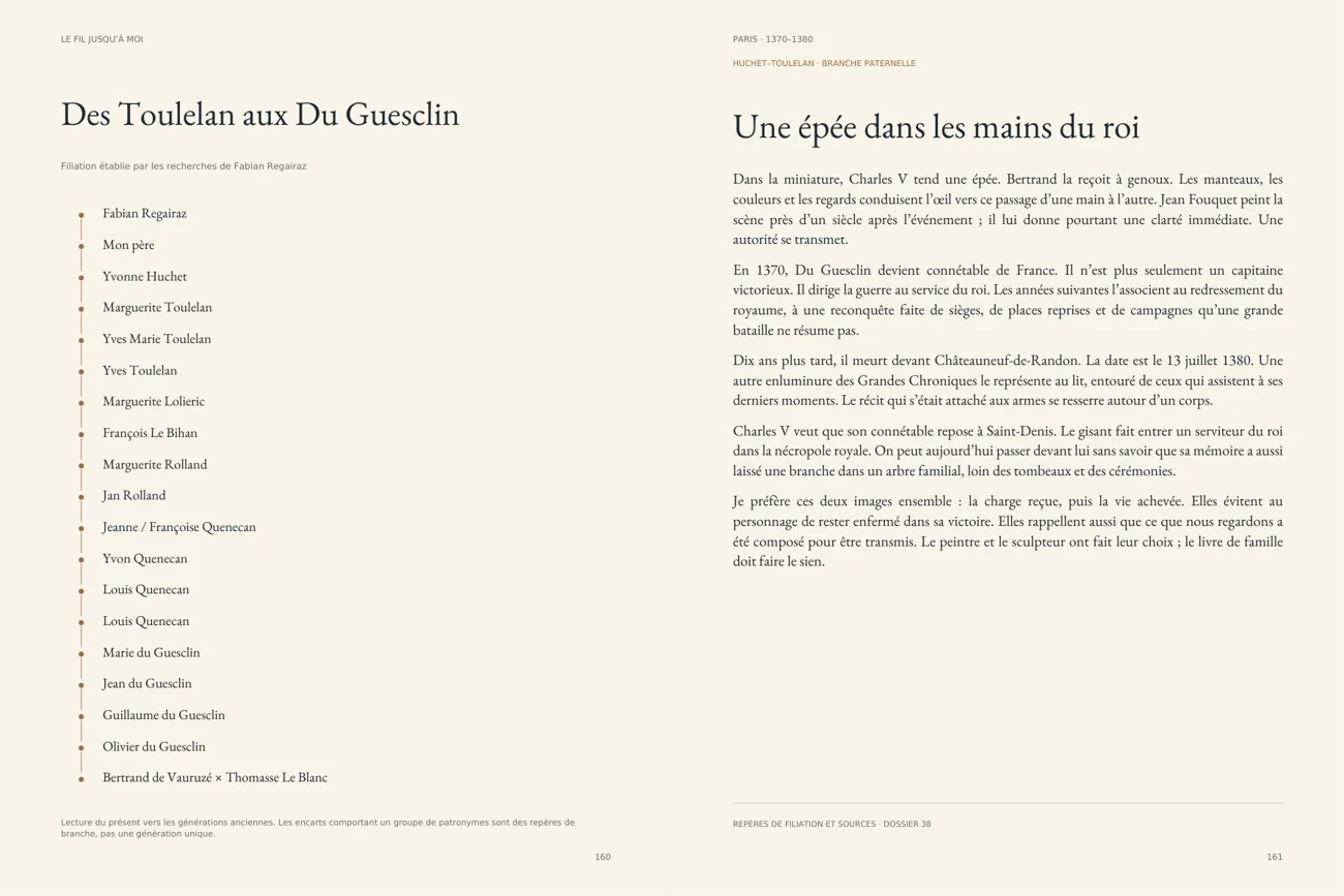 La chaîne familiale des Toulelan aux Du Guesclin, face au récit du connétable