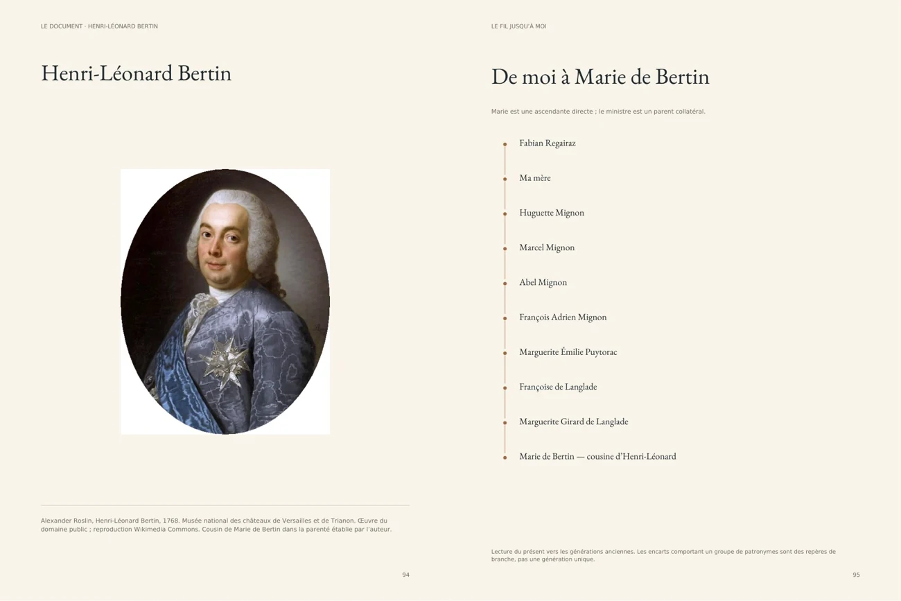 Le récit consacré au ministre Bertin face à son portrait