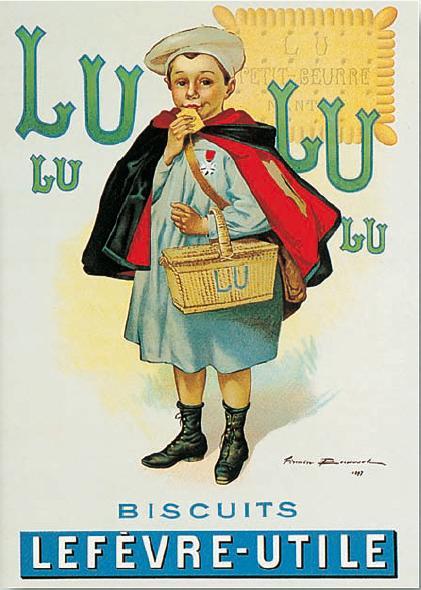 Firmin Bouisset, le Petit Écolier de LU, 1897. Jacques Bouisset, futur époux d’Yvonne Mignon, en est le modèle selon le dossier.