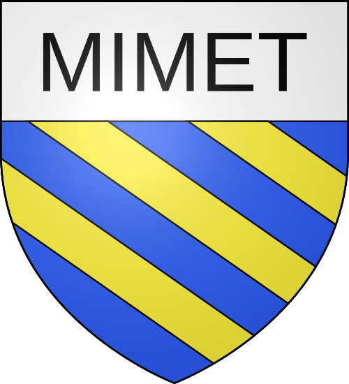 Blason communal de Mimet, trois bandes d’or sur fond bleu
